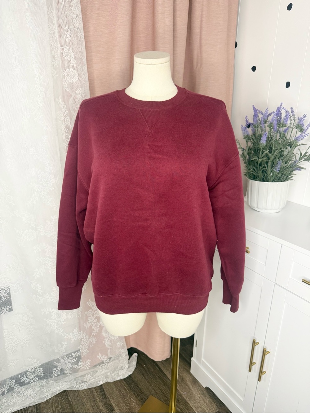 Offline cloud fleece Burgundy Crewneck Sweatshirt
